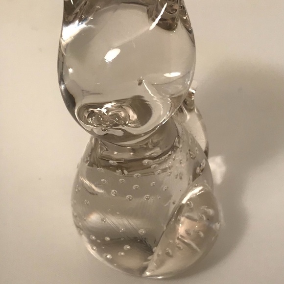 PAPERWEIGHT Art Glass Bullicante  Kitty Clear Glass - Picture 1 of 3